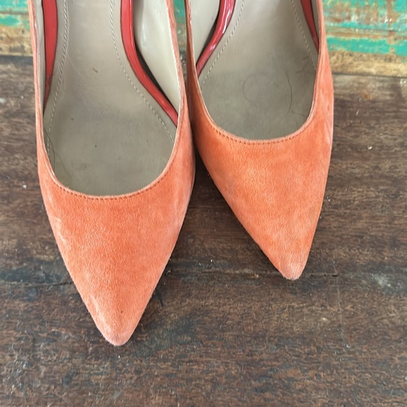 Orange suede pumps - Picture 4 of 6